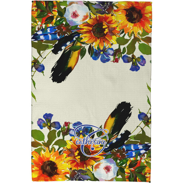 Sunflowers Waffle Weave Towel - Full Color Print - Approval Image