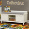 Sunflowers Wall Name Decal Above Storage bench