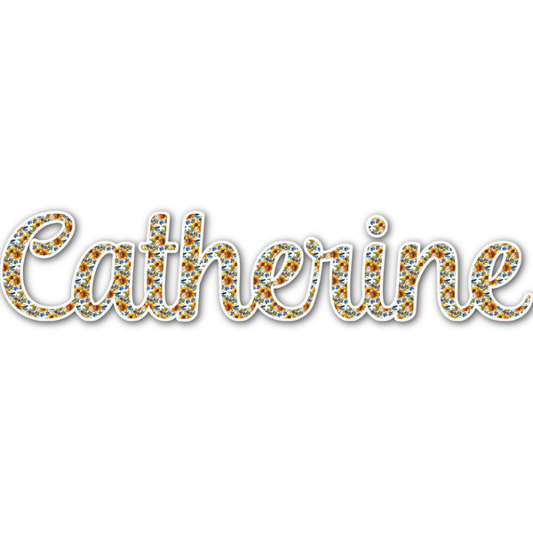Custom Sunflowers Name/Text Decal - Large (Personalized)