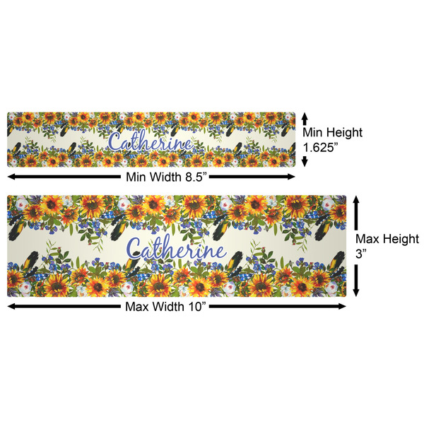Sunflowers Water Bottle Labels w/ Dimensions