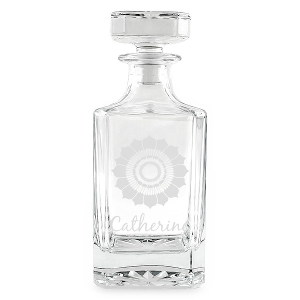 Sunflowers Whiskey Decanter - 26oz Square - FRONT