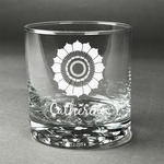 Sunflowers Whiskey Glass (Single) (Personalized)