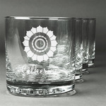 Sunflowers Whiskey Glasses (Set of 4) (Personalized)