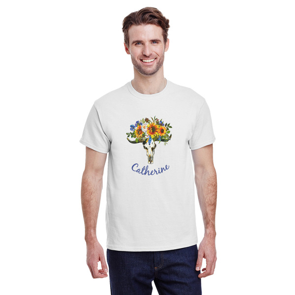 Custom Sunflowers T-Shirt - White - XL (Personalized)