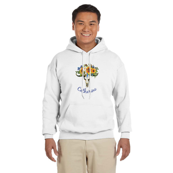 Custom Sunflowers Hoodie - White - Small (Personalized)