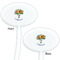 Sunflowers White Plastic 7" Stir Stick - Double Sided - Oval - Front & Back