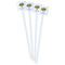 Sunflowers White Plastic Stir Stick - Single Sided - Square - Front