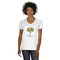 Sunflowers White V-Neck T-Shirt on Model - Front