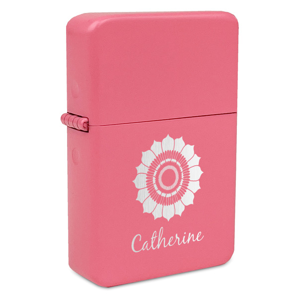 Sunflowers Windproof Lighters - Pink - Front/Main