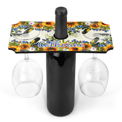 Sunflowers Wine Bottle & Glass Holder (Personalized)