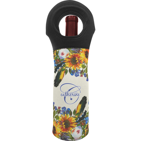 Custom Sunflowers Wine Tote Bag (Personalized)