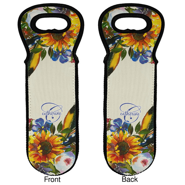 Sunflowers Wine Tote Front & Back