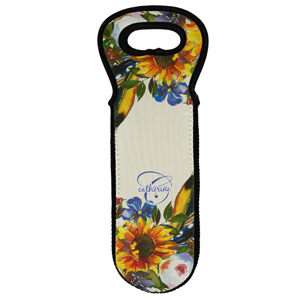 Custom Sunflowers Wine Tote Bag (Personalized)