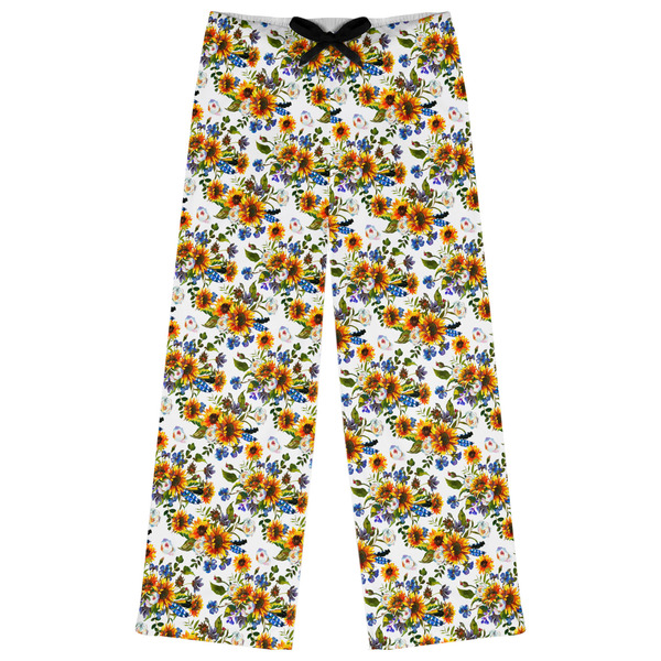 Custom Sunflowers Womens Pajama Pants - L
