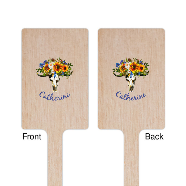 Sunflowers Wooden 6.25" Stir Stick - Rectangular - Double Sided - Front & Back