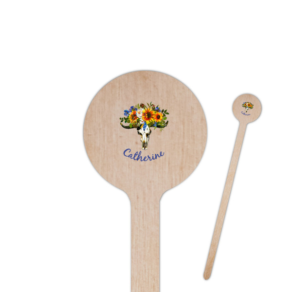 Custom Sunflowers Round Wooden Stir Sticks (Personalized)