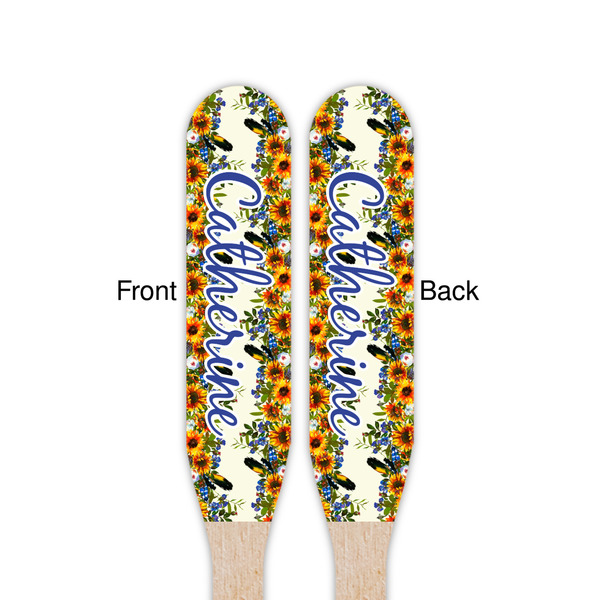 Sunflowers Wooden Food Pick - Paddle - Double Sided - Front & Back