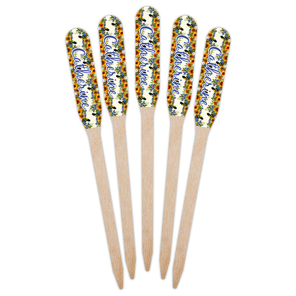 Sunflowers Wooden Food Pick - Paddle - Fan View