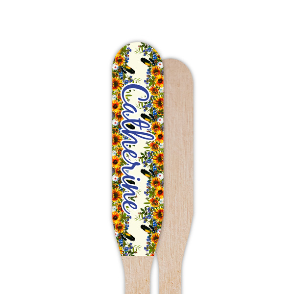 Sunflowers Wooden Food Pick - Paddle - Single Sided - Front & Back