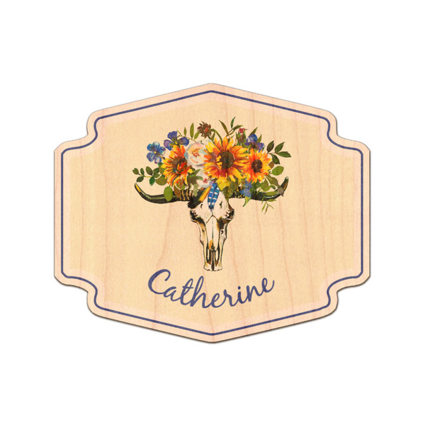 Custom Sunflowers Genuine Maple or Cherry Wood Sticker (Personalized)