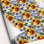 Sunflowers Wrapping Paper Sheets - Single-Sided - 20" x 28" (Personalized)