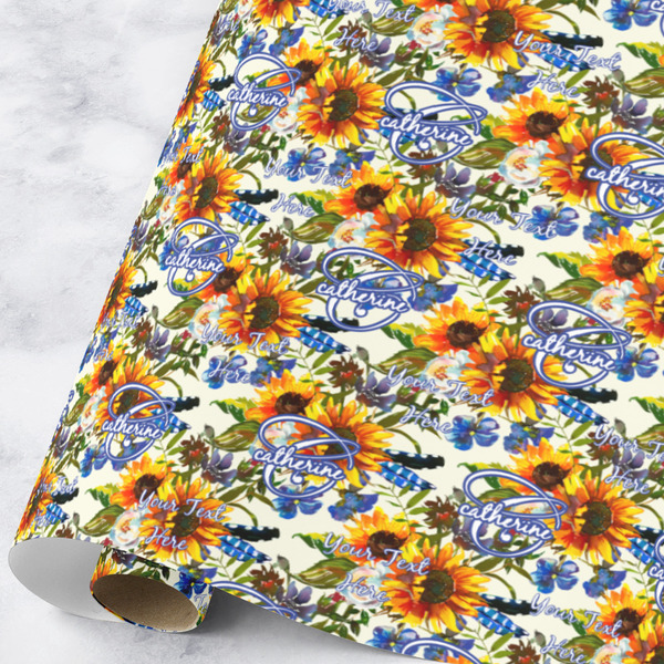 Custom Sunflowers Wrapping Paper Roll - Large (Personalized)