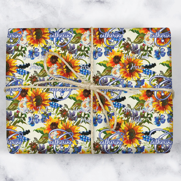 Sunflowers Wrapping Paper Roll - Matte - Wrapped Box