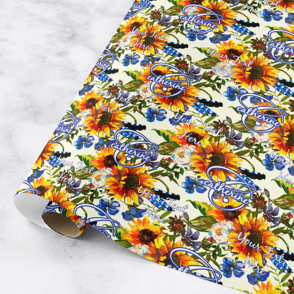 Custom Sunflowers Wrapping Paper Roll - Small (Personalized)
