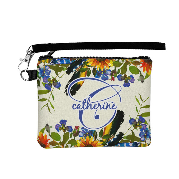 Custom Sunflowers Wristlet ID Case w/ Name and Initial