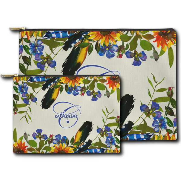 Sunflowers Zippered Pouches - Size Comparison