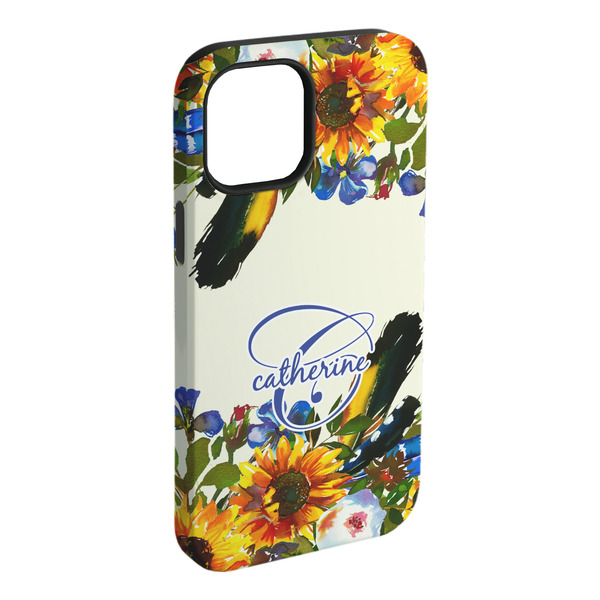 Custom Sunflowers iPhone Case - Rubber Lined (Personalized)