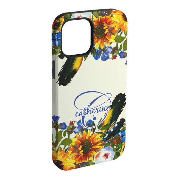 Custom Sunflowers iPhone Case - Rubber Lined - iPhone 15 Pro Max (Personalized)