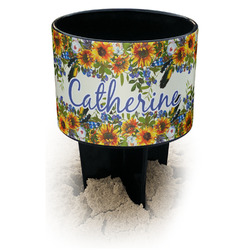 Sunflowers Black Beach Spiker Drink Holder (Personalized)