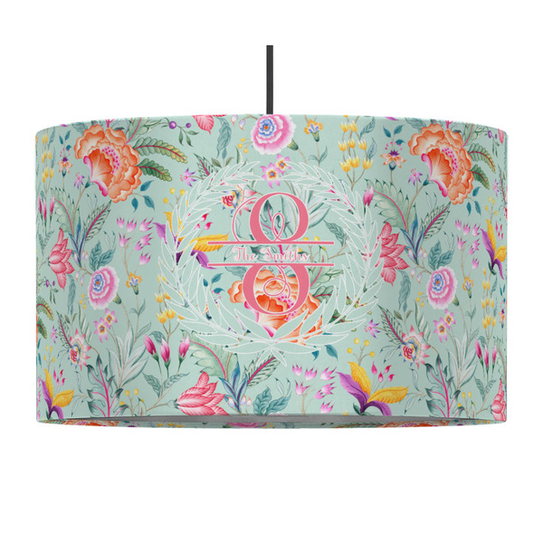 Custom Exquisite Chintz 12" Drum Pendant Lamp - Fabric (Personalized)