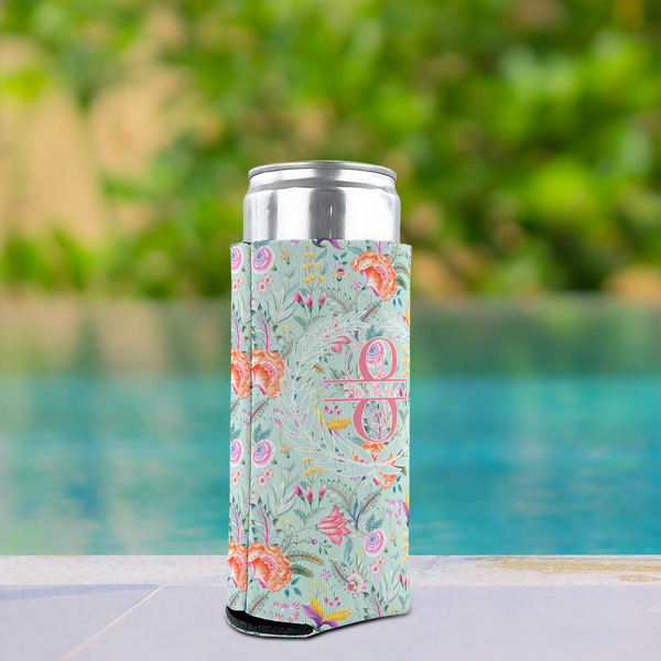 Exquisite Chintz Can Cooler - Tall 12oz - In Context