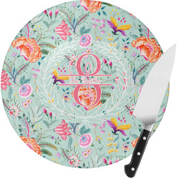 Exquisite Chintz Round Glass Cutting Board - Small (Personalized)