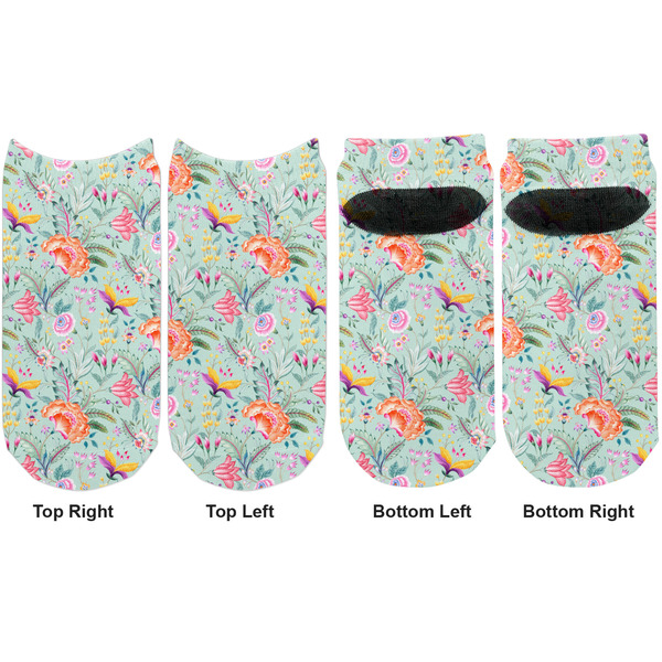 Exquisite Chintz Adult Ankle Socks - Double Pair - Front and Back - Apvl