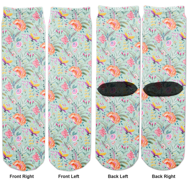 Exquisite Chintz Adult Crew Socks - Double Pair - Front and Back - Apvl