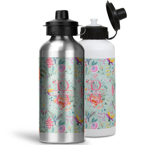 Exquisite Chintz Aluminum Water Bottles - MAIN (white &silver)