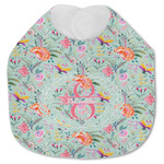 Exquisite Chintz Jersey Knit Baby Bib w/ Name and Initial