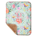 Exquisite Chintz Sherpa Baby Blanket - 30" x 40" w/ Name and Initial