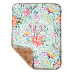 Exquisite Chintz Sherpa Baby Blanket - 30" x 40" w/ Name and Initial