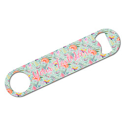 Exquisite Chintz Bar Bottle Opener - White w/ Name and Initial