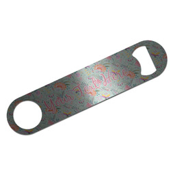 Exquisite Chintz Bar Bottle Opener - Silver w/ Name and Initial