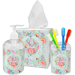 Exquisite Chintz Acrylic Bathroom Accessories Set w/ Name and Initial