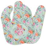 Exquisite Chintz Baby Bib w/ Name and Initial