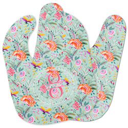 Exquisite Chintz Baby Bib w/ Name and Initial