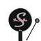 Exquisite Chintz 5.5" Round Plastic Stir Sticks - Black - Single Sided (Personalized)