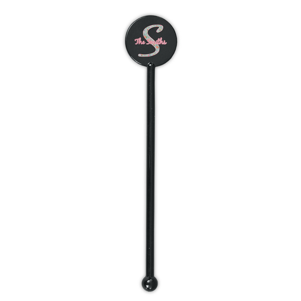 Exquisite Chintz Black Plastic 5.5" Stir Stick - Round - Single Stick