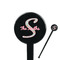 Exquisite Chintz 7" Round Plastic Stir Sticks - Black - Single Sided (Personalized)